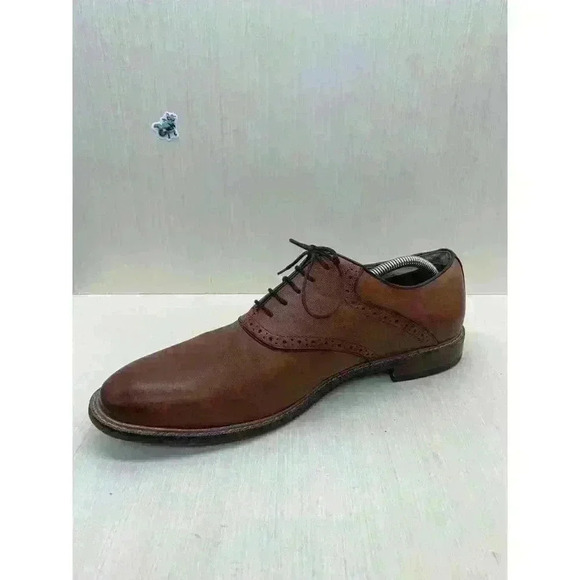 Aston Grey Ybilia Men’s Saddle Brown Leather Oxfords Lace Up Shoes Size US 11 - Picture 4 of 10